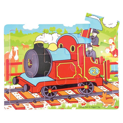 Bigjigs - Tray Puzzle - Train Red