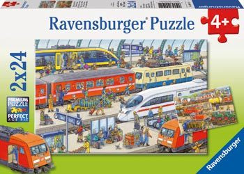 Rburg-Busy Train Station Puzzle 2 x 24pc