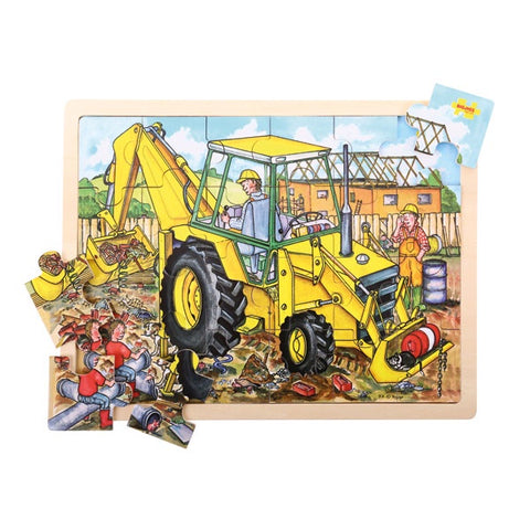 Bigjigs - Tray Puzzle - Digger Detailed