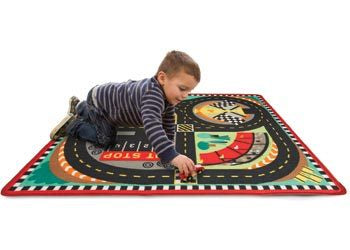 Speedway Race Track Play Rug & Vehicles