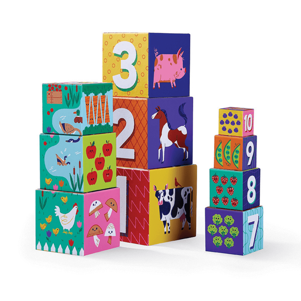 Crocodile Creek - Stacking Blocks - Barnyard 123 – Torquay Toys