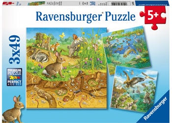 Ravensburger - Animals in their Habitats Puz 3x49 pieces