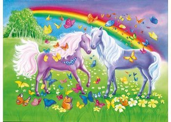 Rburg - Rainbow Horses Jigsaw 2x24pc