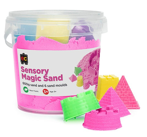 Sensory Magic Sand with Moulds 600g Pink