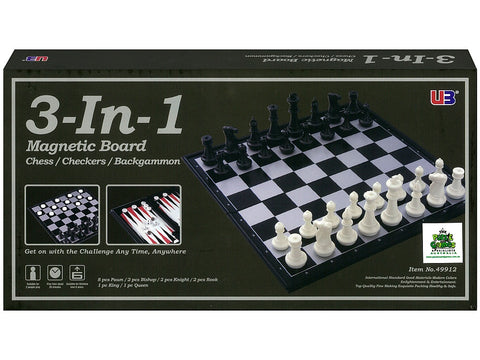 Chess / checkers 3in1 Magnetic 14 inch
