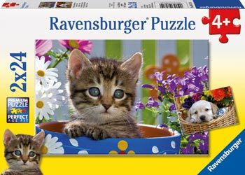 Ravensburger-Dog & Cat Puzzle 2 x 24pc