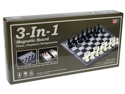 CHESS/CHECKERS 3-in-1 MAGN.10"